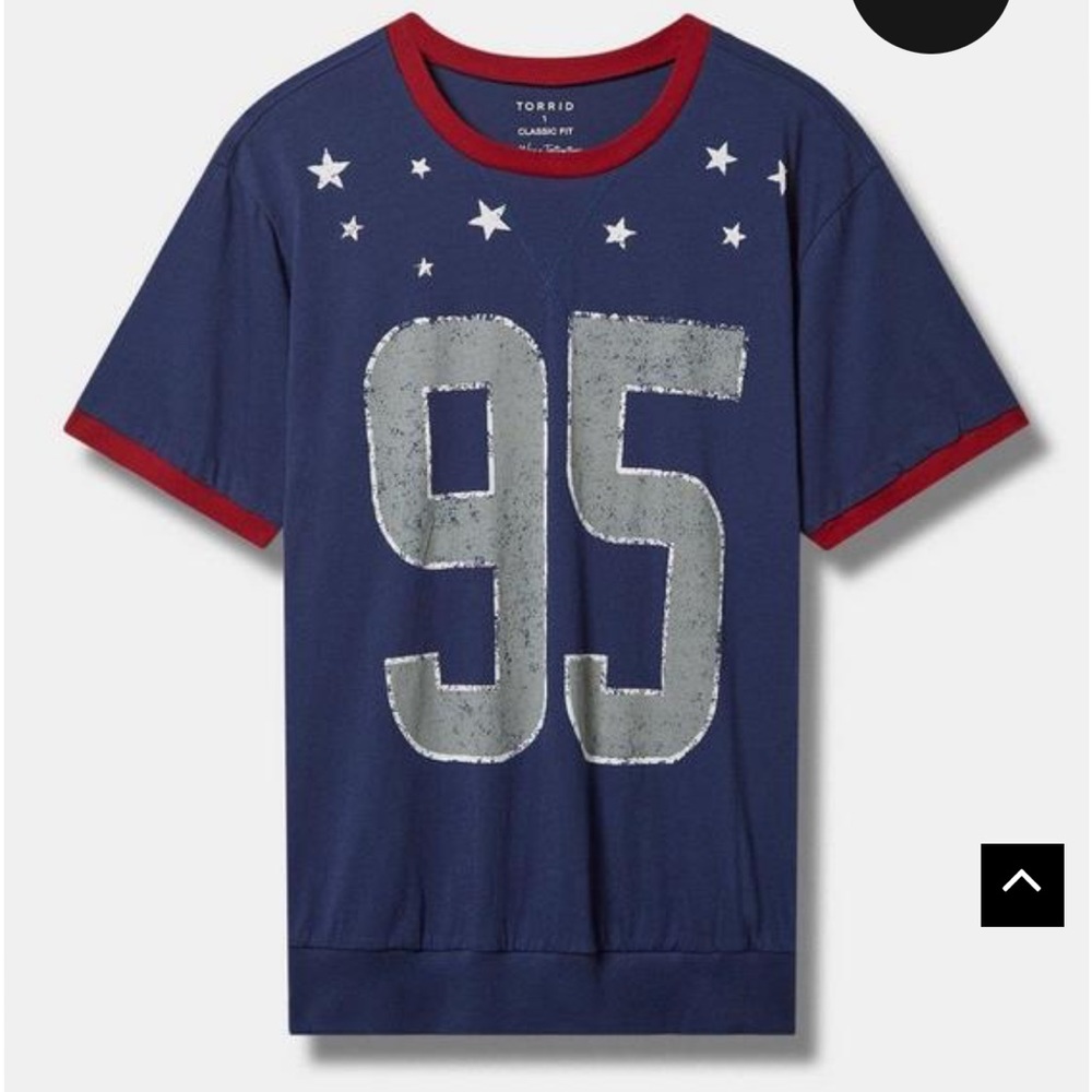 Torrid 95 Classic Fit Cotton Crew Neck Varsity T-Shirt NWT